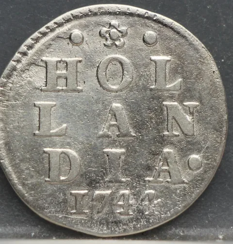 2 Stuiver 1744 Holland — Dubbele Wapenstuiver