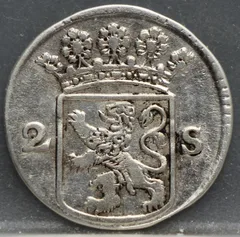 2 Stuiver 1744 Holland — Dubbele Wapenstuiver achterzijde