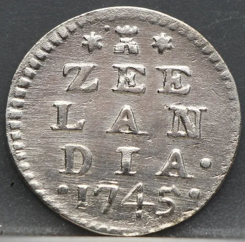 2 Stuiver 1745 — Dubbele Wapenstuiver Zeeland Zilver