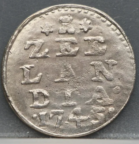 2 Stuiver 1745 — Dubbele Wapenstuiver Zeeland Zilver