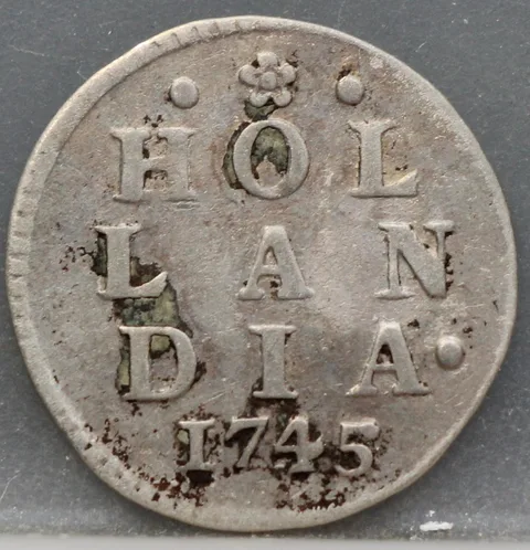 2 Stuiver 1745 Holland — Dubbele Wapenstuiver
