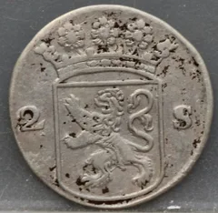 2 Stuiver 1745 Holland — Dubbele Wapenstuiver achterzijde