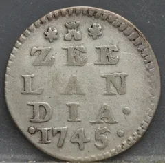2 Stuiver 1745 Zeeland — Dubbele Wapenstuiver voorzijde, Zilver (Ag)