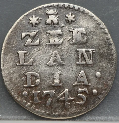 2 Stuiver 1745 Zeeland — Dubbele Wapenstuiver Zilver