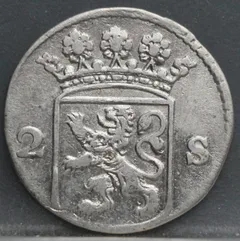 2 Stuiver 1750 Holland — Dubbele Wapenstuiver achterzijde