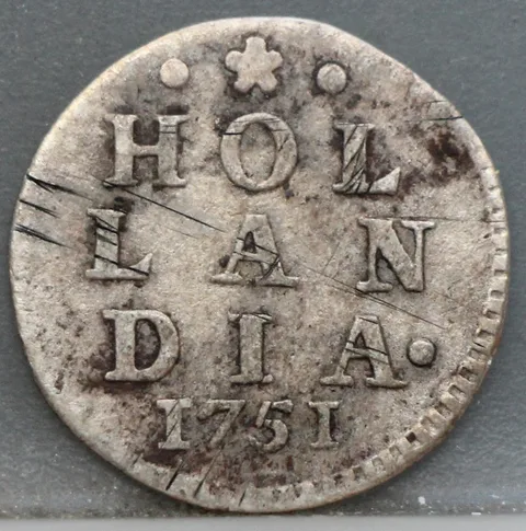 2 Stuiver 1751 Holland — Dubbele Wapenstuiver