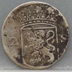 2 Stuiver 1751 Holland — Dubbele Wapenstuiver achterzijde