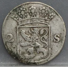 2 Stuiver 1751 Holland — Dubbele Wapenstuiver achterzijde