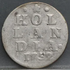 2 Stuiver 1752 Holland — Dubbele Wapenstuiver voorzijde