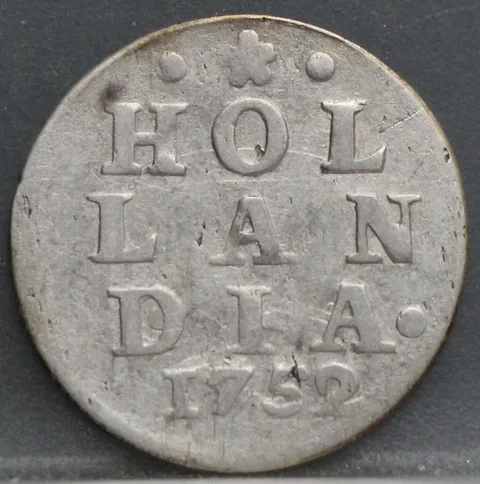 2 Stuiver 1752 Holland — Dubbele Wapenstuiver
