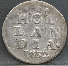2 Stuiver 1752 Holland — Dubbele Wapenstuiver voorzijde