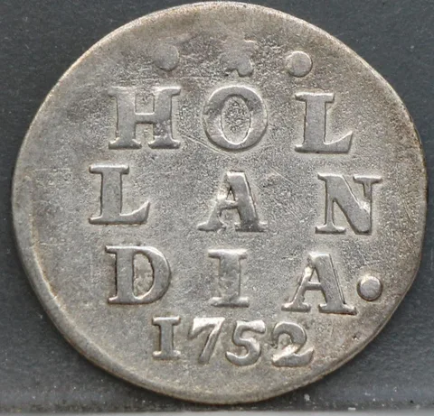 2 Stuiver 1752 Holland — Dubbele Wapenstuiver