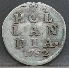 2 Stuiver 1752 Holland — Dubbele Wapenstuiver voorzijde