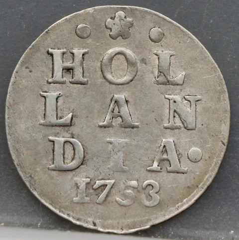 2 Stuiver 1753 Holland — Dubbele Wapenstuiver