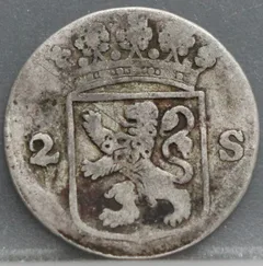 2 Stuiver 1753 Holland — Dubbele Wapenstuiver achterzijde