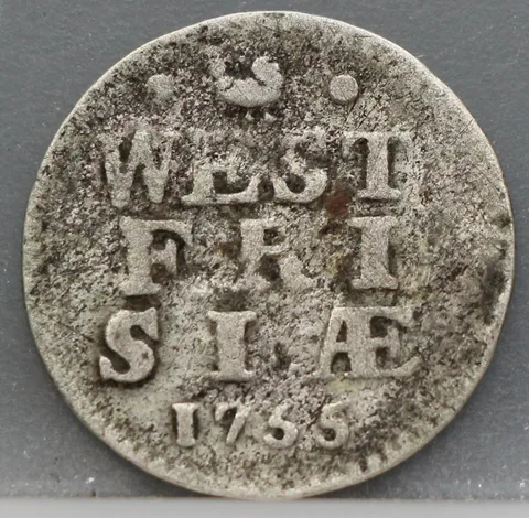 2 Stuiver 1755 — Dubbele Wapenstuiver West-Friesland Zilver