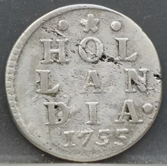 2 Stuiver 1755 Holland — Dubbele Wapenstuiver voorzijde