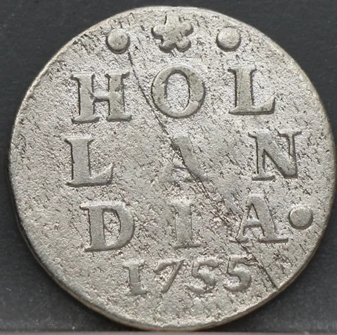 2 Stuiver 1755 Holland — Dubbele Wapenstuiver