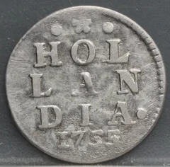 2 Stuiver 1755 Holland — Dubbele Wapenstuiver voorzijde