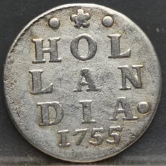 2 Stuiver 1755 Holland — Dubbele Wapenstuiver voorzijde