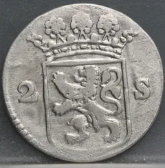 2 Stuiver 1755 Holland — Dubbele Wapenstuiver achterzijde