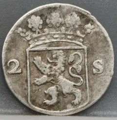 2 Stuiver 1755 Holland — Dubbele Wapenstuiver achterzijde