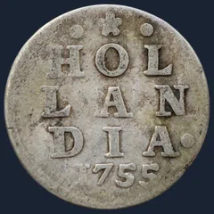 2 Stuiver 1755 Holland — Dubbele Wapenstuiver 1755