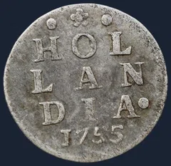 2 Stuiver 1755 Holland — Dubbele Wapenstuiver 1755
