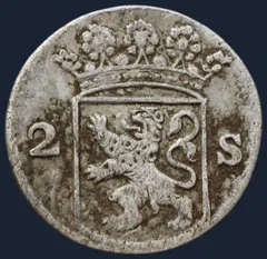 2 Stuiver 1755 Holland — Dubbele Wapenstuiver 1755