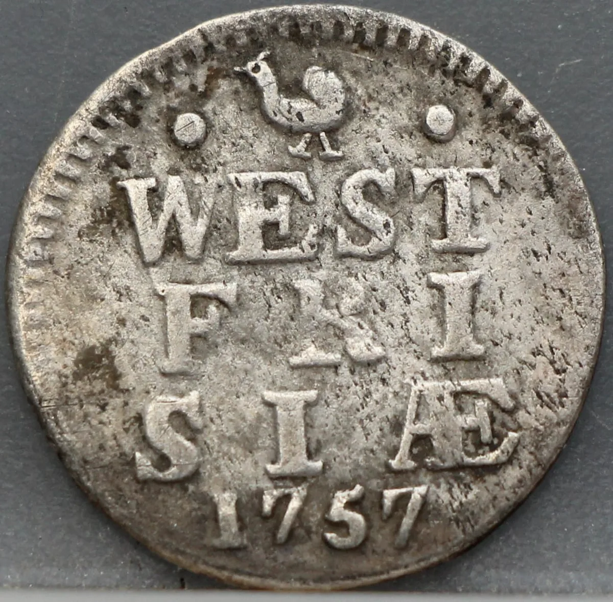 2 Stuiver 1757 — Dubbele Wapenstuiver West-Friesland voorzijde, Zilver