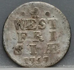 2 Stuiver 1757 — Dubbele Wapenstuiver West-Friesland Zilver voorzijde
