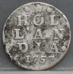 2 Stuiver 1757 Holland — Dubbele Wapenstuiver voorzijde