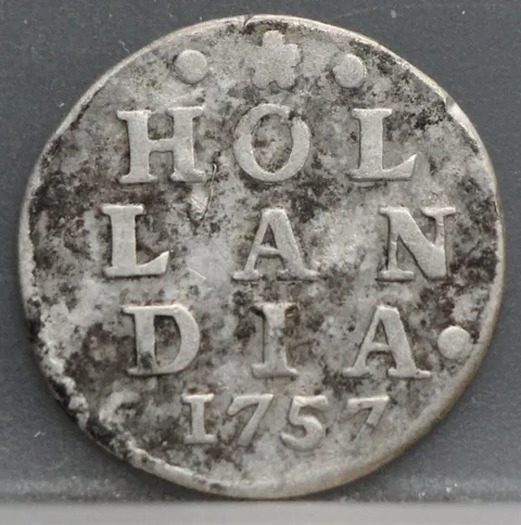 2 Stuiver 1757 Holland — Dubbele Wapenstuiver