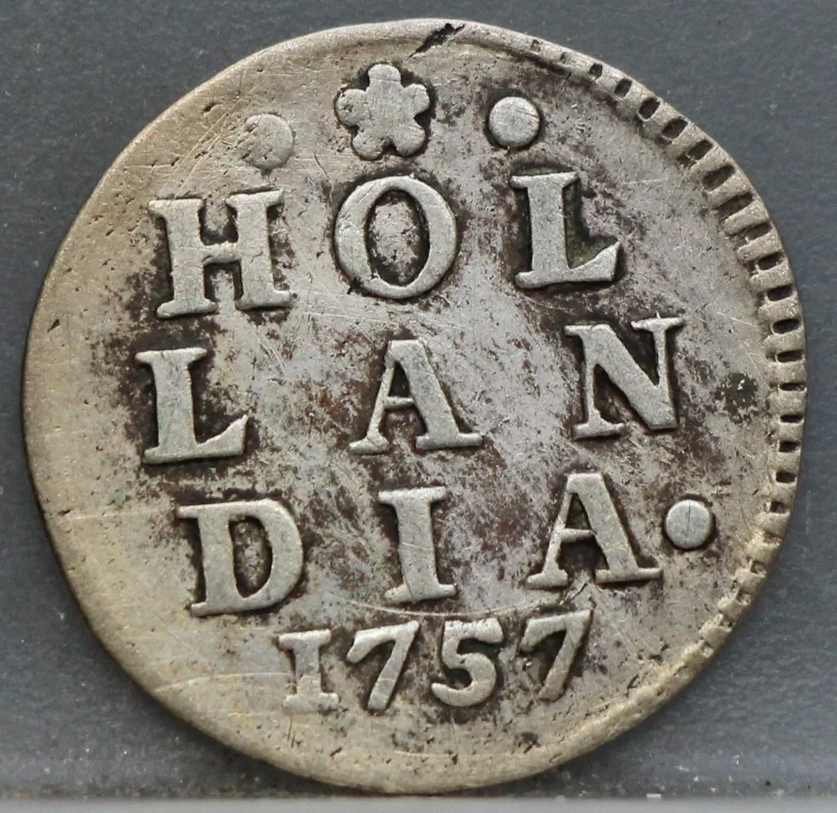 2 Stuiver 1757 Holland — Dubbele Wapenstuiver voorzijde
