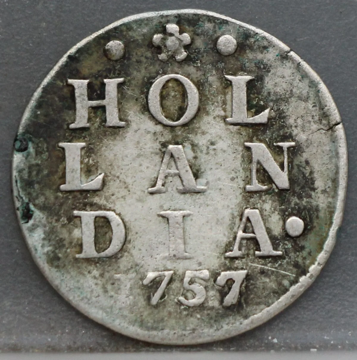 2 Stuiver 1757 Holland — Dubbele Wapenstuiver voorzijde