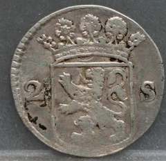 2 Stuiver 1757 Holland — Dubbele Wapenstuiver achterzijde