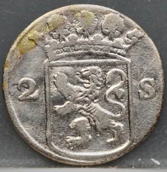 2 Stuiver 1757 Holland — Dubbele Wapenstuiver achterzijde