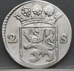 2 Stuiver 1757 Holland — Dubbele Wapenstuiver achterzijde