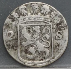 2 Stuiver 1757 Holland — Dubbele Wapenstuiver achterzijde
