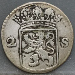 2 Stuiver 1757 Holland — Dubbele Wapenstuiver achterzijde