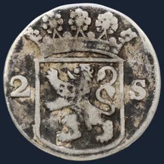 2 Stuiver 1757 Holland - dubbele wapenstuiver 1757 Holland