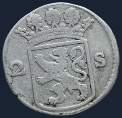 2 Stuiver 1757 Holland - dubbele wapenstuiver 1757 Holland