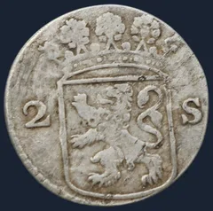 2 Stuiver 1757 Holland - dubbele wapenstuiver 1757 Holland