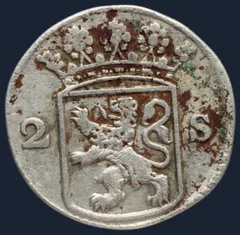 2 Stuiver 1757 Holland - dubbele wapenstuiver 1757