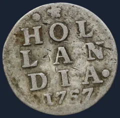 2 Stuiver 1757 Holland - dubbele wapenstuiver 1757