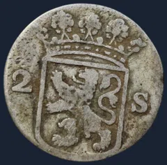 2 Stuiver 1757 Holland - dubbele wapenstuiver 1757