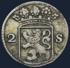 2 Stuiver 1757 Holland - dubbele wapenstuiver 1757 