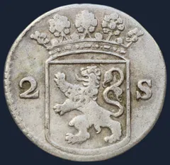 2 Stuiver 1757 Holland - dubbele wapenstuiver 1757