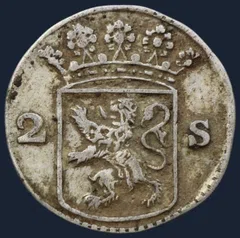 2 Stuiver 1757 Holland - dubbele wapenstuiver 1757