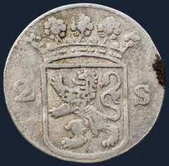 2 Stuiver 1757 Holland - dubbele wapenstuiver 1757